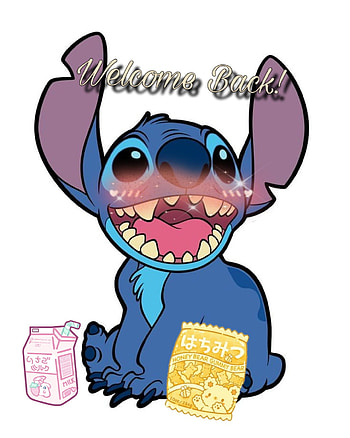 Welcome back!, stitch, blue, cute HD phone wallpaper