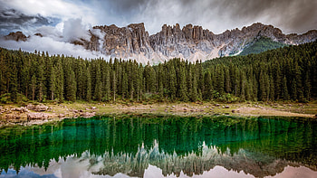 Lake, sky, nature, mountain HD wallpaper