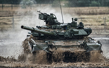 T-90, offroad, tanks, R, Russian MBT, Russian Army, green camouflage, T-90 Vladimir, armored vehicles, shooting range HD wallpaper