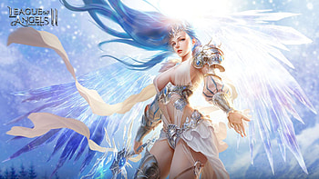 League of Angels (Gaming), League of Angels 2, Blue angel wings, Video game art HD wallpaper