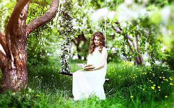 little girl, childhood, blonde, Read, fair, nice, Swing, adorable, bonny, sweet, Belle, white, Hair, girl, grass, tree, comely, sightly, pretty, green, face, nature, lovely, pure, child, graphy, cute, baby, , set, Nexus, beauty, play, kid, beautiful, people, little, pink, book, princess, dainty HD wallpaper