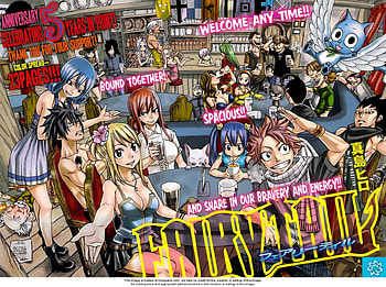 THE FAIRY TAIL GUILD, gray, fairy tail, guild, happy, lucy, natsu HD wallpaper