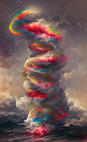 Colorful Tornado, atmosphere, sky, rain, art, storm, winds, colors HD phone wallpaper