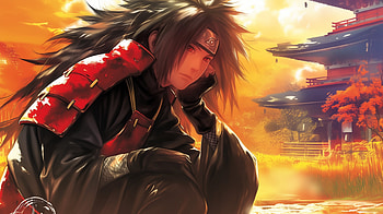 of Madara Uchiha with Sharingan from Naruto, Anime, Naruto, Madara Uchiha, Sharingan (Naruto) HD wallpaper