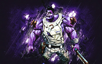 Dr Mundo, League of Legends, purple stone background, LoL, League of Legends characters, Dr Mundo League of Legends HD wallpaper