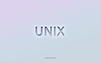 Unix logo, cut out 3d text, white background, Unix 3d logo, Unix emblem, Unix, embossed logo, Unix 3d emblem HD wallpaper