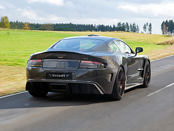 Sports, Auto, Nature, Trees, Grass, Aston Martin, Cars, Asphalt, Back View, Rear View, Speed, Style, 2009, Mansory, Cyrus HD wallpaper
