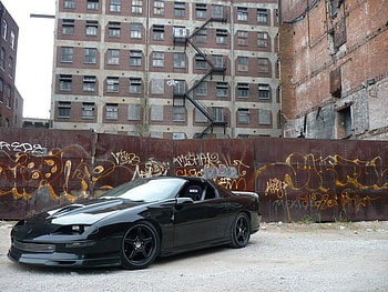 Lt1-Black, camaro, black HD wallpaper