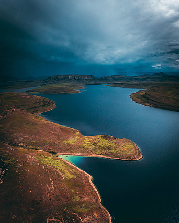 Nature, Sky, View From Above, Lake, Mainly Cloudy, Overcast, Africa, Islands HD phone wallpaper