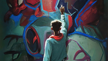 Spiderman Into The Spider Verse Paint Art , spiderman-into-the-spider-verse, spiderman, superheroes, artist, artwork, digital-art, artstation HD wallpaper