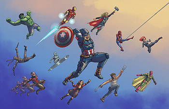 Marvel Heroes Artwork , marvel, artwork, deviantart, digital-art, superheroes HD wallpaper