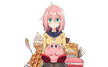 Curious, anime girl, Nadeshiko Kagamihara HD wallpaper