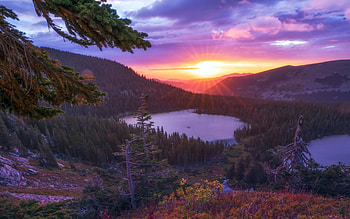 James Peak Wilderness, Colorado, lake, hills, clouds, landscape, colors, sky, usa HD wallpaper