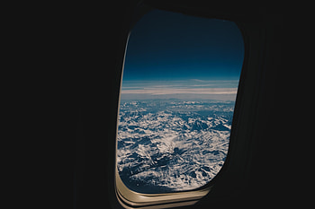 Nature, Mountains, Porthole, Airplane, Plane HD wallpaper