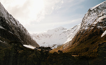Landscape, Nature, Mountains, Vertex, Tops, Snow Covered, Snowbound, Valley HD wallpaper