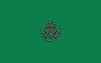 Palmeiras, green background, Brazilian football team, Palmeiras emblem, Serie A, Sao Paulo, Brazil, football, Palmeiras logo, Sociedade Esportiva Palmeiras HD wallpaper