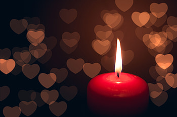 Hearts, Love, Dark, Candle HD wallpaper