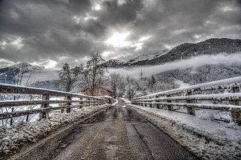 Nature, Mountains, Snow, Road, Dahl, Distance HD wallpaper