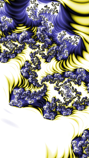 Vertical Fractal Background for Smart - Yellow and Blue, blue, yellow, pattern, psychedelic, trippy, Abstract, fractal, abstract blue HD phone wallpaper