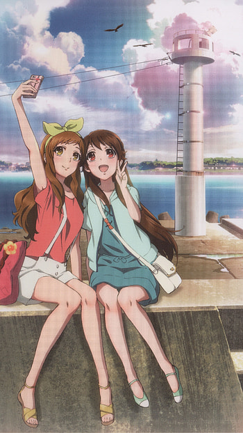 Anime Best Friends, Selfie Point HD phone wallpaper