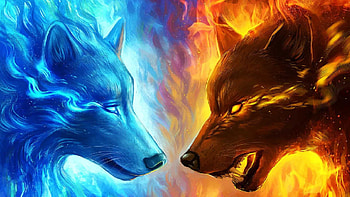 Galaxy Neon Wolf, Cool Neon Wolf HD wallpaper