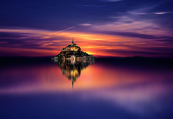 sky, nature, reflection, sunset HD wallpaper