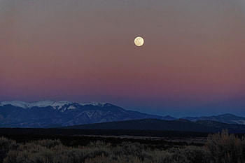 Nature, Mountains, Moon, Field, Evening, Snow Covered, Snowbound HD wallpaper