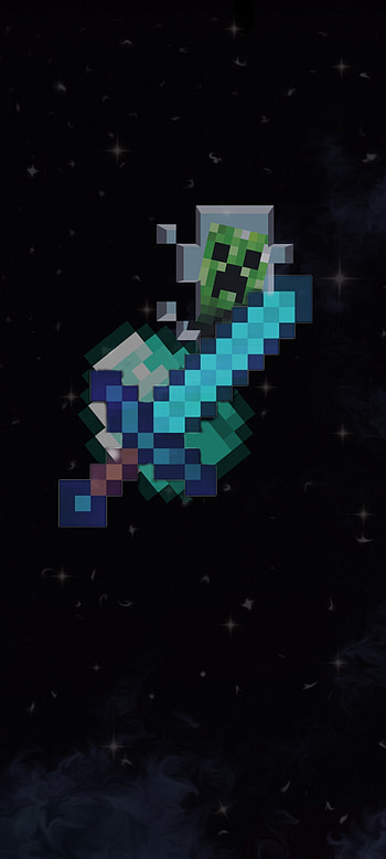 Minecraft, electric blue, happy HD phone wallpaper