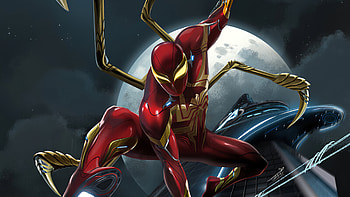 Red Spider Iron Suit , spiderman, superheroes, artwork, artstation HD wallpaper