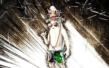 Unpeely, grunge art, Fortnite Battle Royale, Fortnite characters, Unpeely Skin, brown abstract rays, Fortnite, Unpeely Fortnite HD wallpaper