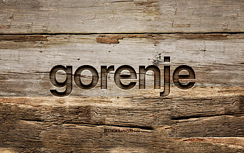 Gorenje wooden logo, , wooden backgrounds, brands, Gorenje logo, creative, wood carving, Gorenje HD wallpaper
