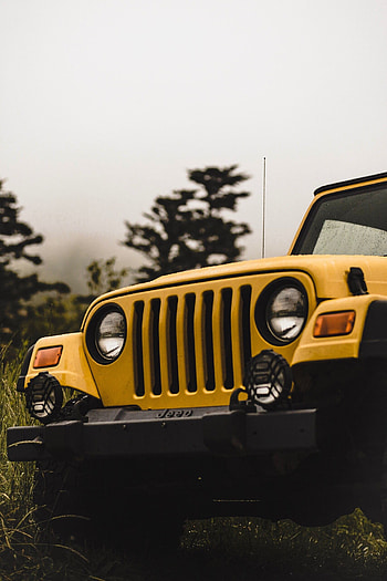 Yellow, Jeep, car, front HD phone wallpaper