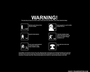 Warning!, funny, humor, crabs, comics HD wallpaper