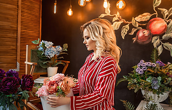 Elegant Woman in Reflective Mood | Floral Ambiance, woman, mood HD wallpaper