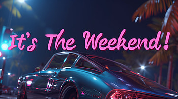 It's The Weekend!, weekend, It's the weekend!, car, Nightlife, neon HD wallpaper