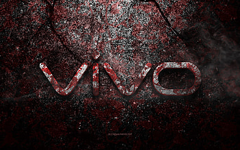 Vivo logo, grunge art, Vivo stone logo, red stone texture, Vivo, grunge stone texture, Vivo emblem, Vivo 3d logo HD wallpaper