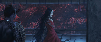 Demoness, kimono, c zy, fantasy, flower, czy, czyart, demon, night, girl, red HD wallpaper