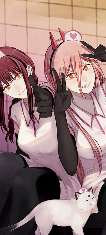 Makima & Power - Chainsaw Man , Power (Chainsaw Man), Makima (Chainsaw Man), Anime, Chainsaw Man HD phone wallpaper