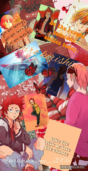 Eijiro kirishima, mha, bnha, cute, sturdy hero: red riot, orange, red, red riot, class 1a, positive quotes, anime HD phone wallpaper