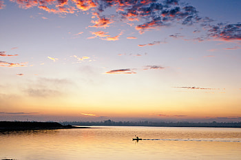 Nature, Water, Rivers, Twilight, Dark, Dusk, Boat HD wallpaper