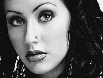 christina, bw, cute, look, pretty HD wallpaper