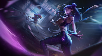 Fantasy girl, kda, girl, air star, fantasy, purple HD wallpaper