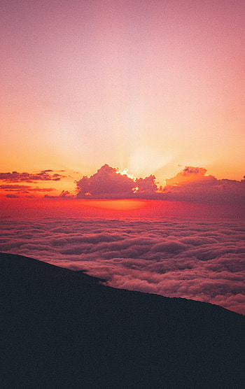Nature, Sunset, Clouds, Beams, Rays, Slope HD phone wallpaper