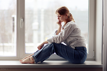 Girl Sitting By The Window, girls, model HD wallpaper