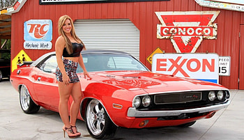 1970-Dodge-Challenger-RT, Sexy, Model, Classic, Garage HD wallpaper