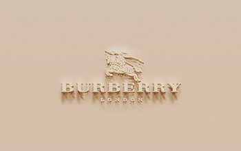 Burberry logo, Brown plaster, 3D emblem, High quality HD wallpaper