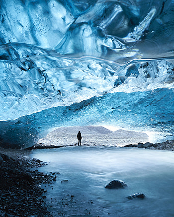 Ice, Miscellanea, Miscellaneous, Human, Person, Cave, Glacier, Frozen HD phone wallpaper