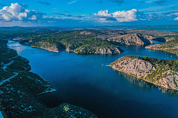 Landscape, Nature, Sky, Clouds, View From Above, Lake, Islands HD wallpaper