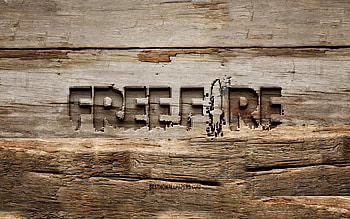 Garena Fire wooden logo, , wooden backgrounds, games brands, Garena Fire logo, creative, wood carving, Garena Fire HD wallpaper