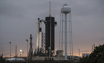 Space X Falcon Launch Pad 39A, black, NASA, huge, mission, dusk, wires, rocket, tower, launch pad, silhouette, Falcon, cloudy, white, 5562x3385, people, Space X, lights, truck HD wallpaper